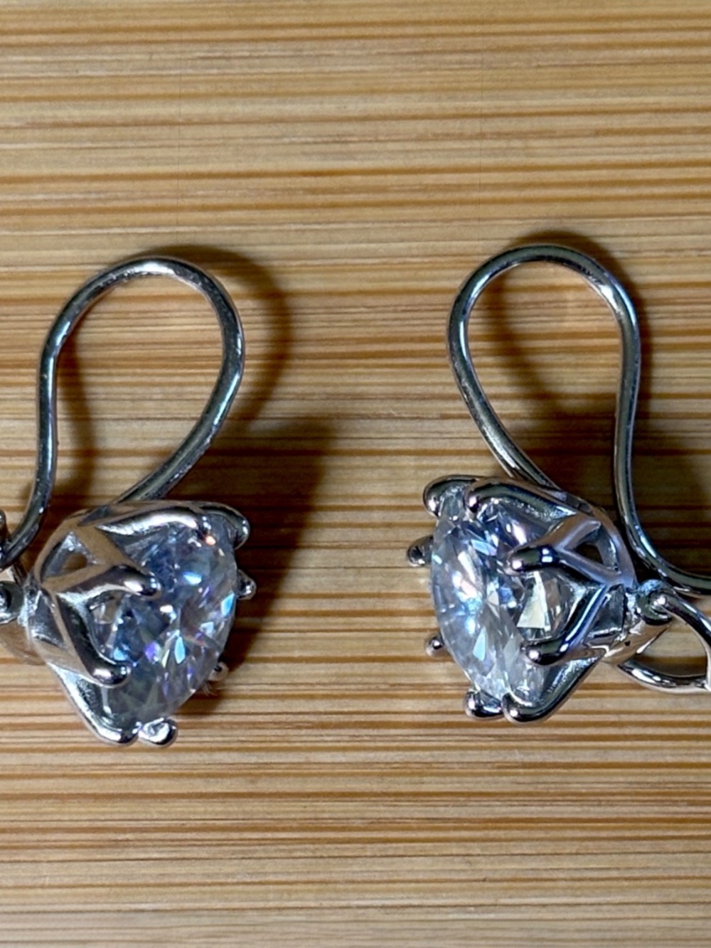 8ctw Moissanite buckle back earrings in 935 Argentium silver! Classy! - Picture 5 of 16